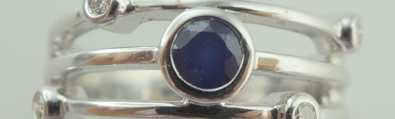 18ct white gold sapphire and diamond ring – includes Re Sizing and National Delivery