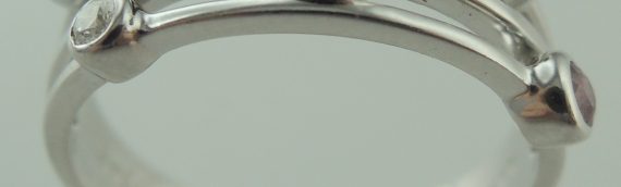 18ct white gold pink topaz and diamond ring – Includes Re Sizing and National Delivery