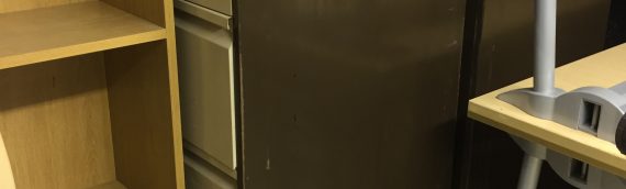 Two metal filing cabinets