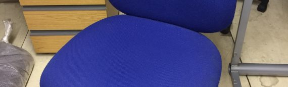 Blue + black office desk chairs