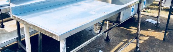 Stainless Steel- 3m Wide Double Sink Unit- 1