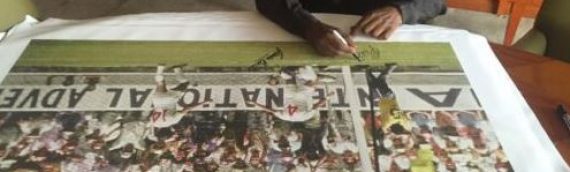 GORDON BANKS & PELE DUAL SIGNED GIANT CANVAS SUPERB VALUE MAGNIFICENT PIECE £699 BBX – Ref 11